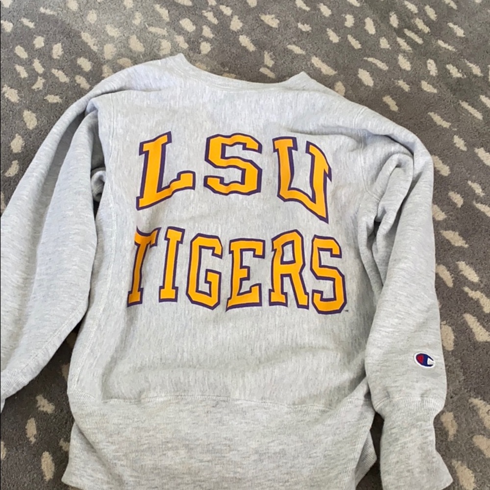 VINTAGE Champion LSU Reverse Weave Crewneck